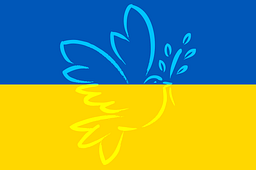 Ukrainische Flagge mit Taube